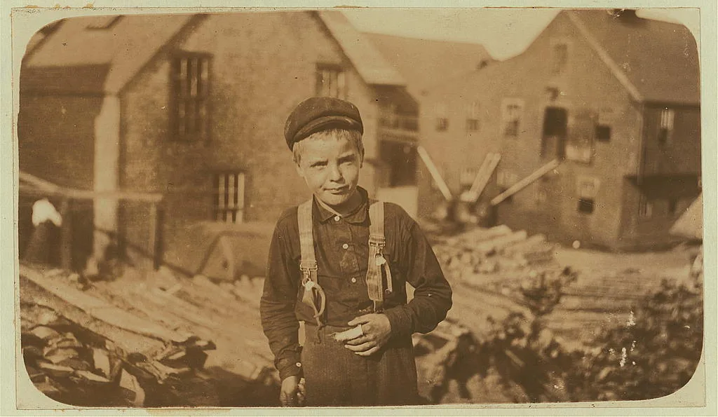 Richard Mills, 8 years old, showing a severely cut finger. Is a…, Maine, 1911