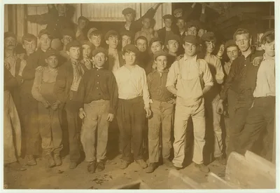 Night shift in Wheaton Glass Works, Millville, N.J. This is typical…, New Jersey, 1909
