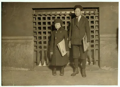 8 P.M. Harry Laudeman, 13 years old. Has sold papers for 7 years.…, Connecticut, 1909