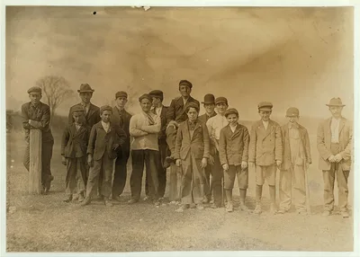 Saturday afternoon ball game. Boys all work in the Natick (R. I.)…, Rhode Island, 1909