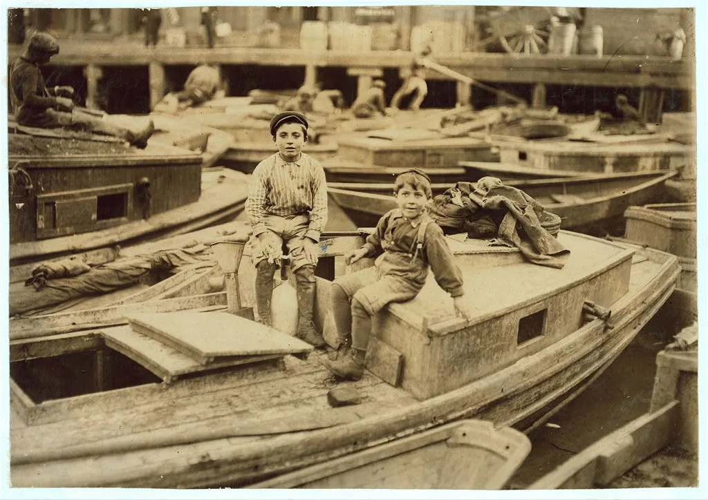 Fisher Boys Playing Truant on their Father's Smacks. Boston 1915…, Massachusetts, 1909