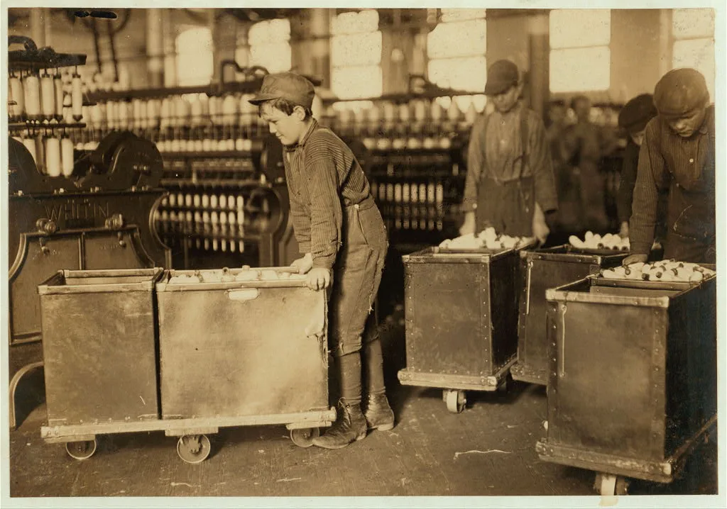 Doffers in Trenton Mills, Gastonia, N.C. Others as small and some…, North Carolina, 1908