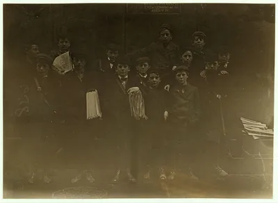 Bridgeport, Conn. Newsboys. One of the smallest has been selling for…, Connecticut, 1909