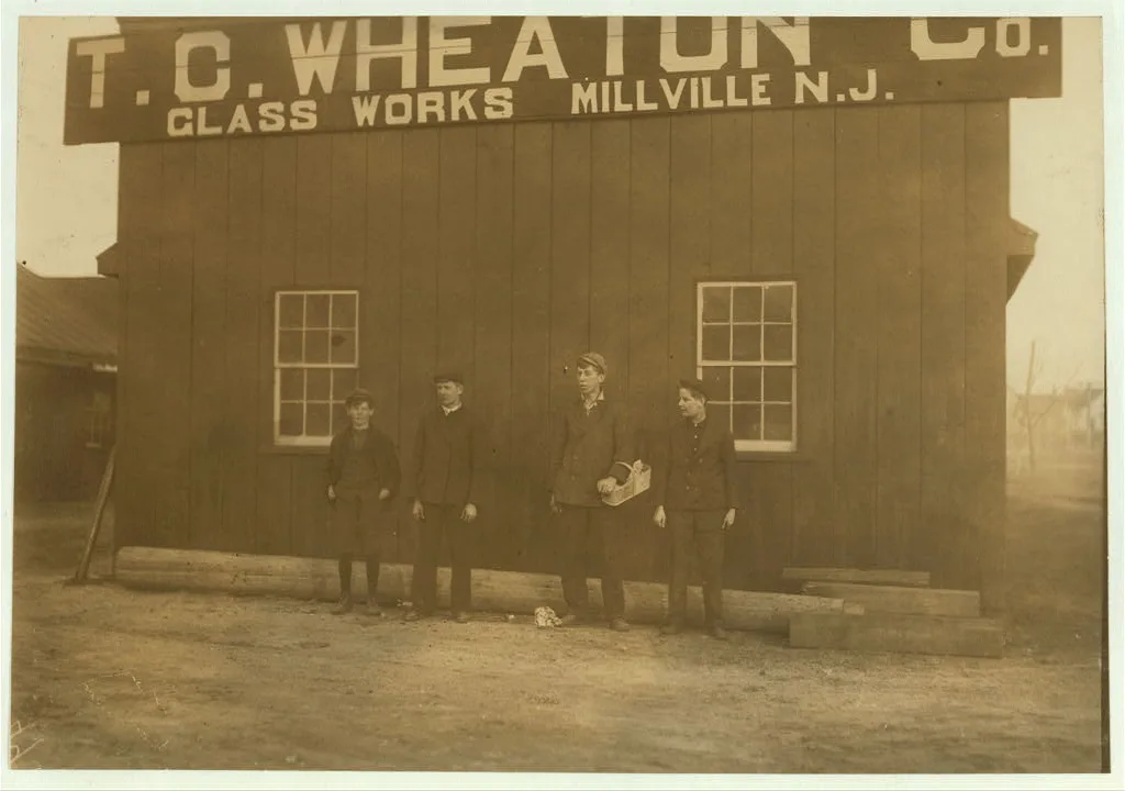 Going home from Wheaton Glass Co., Millville, N.J. Location:…, New Jersey, 1909