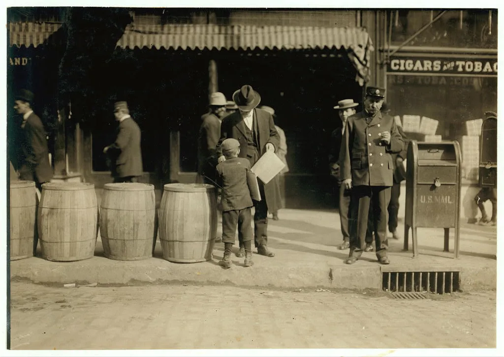 A young truant newsie, during school hours.  Location: Nashville,…, Tennessee, 1910
