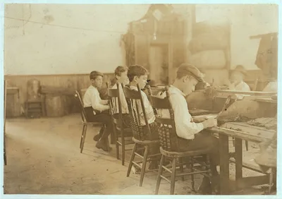 Some of the boys in a "School Factory" De Pedro Casellas Cigar…, Florida, 1909