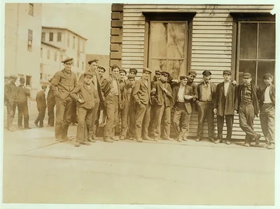 Noon hour. Goodall Worsted Co., Sanford, Me. These are not the…, Maine, 1909