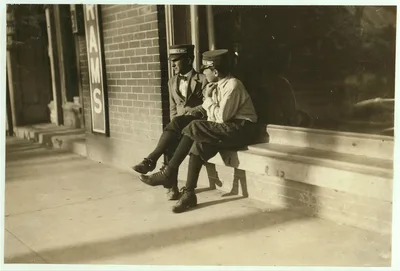 Two Beaumont messengers, 14 and 17 years old. The latter has been…, Texas, 1913