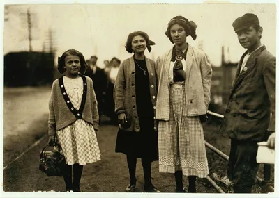 Smallest girl in picture is Antionette Pothier, 32 Easton St. (See…, Massachusetts, 1911