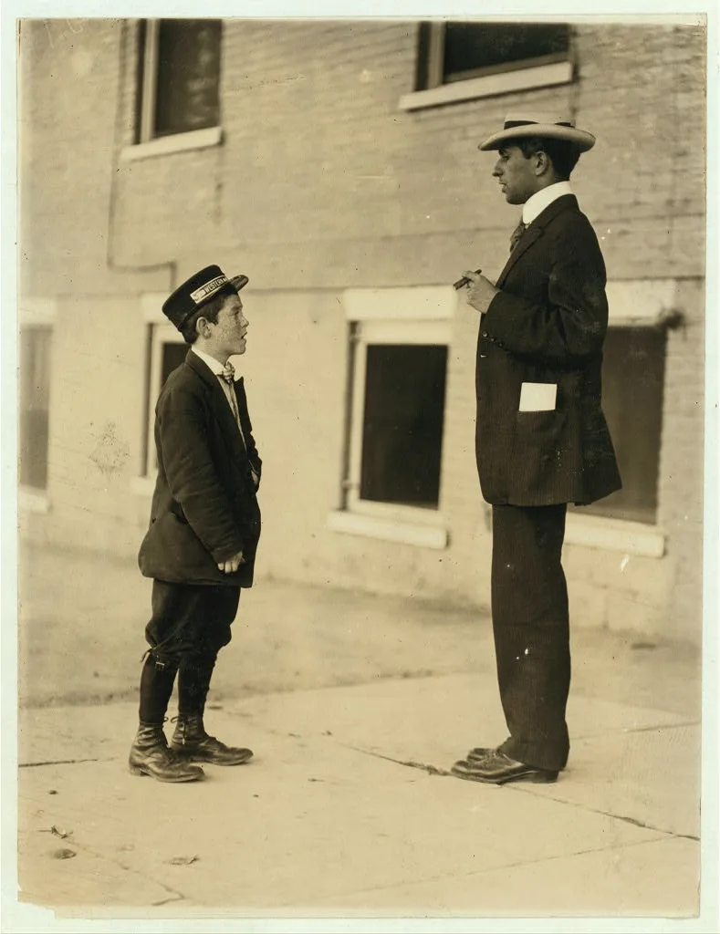 A.D.T. boy, 13 years old. 1 1/2 years at it; works from noon till…, Vermont, 1910