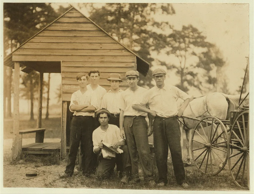 Gang of older boys working in White's Bog Brown Mills, N.J. Cranberry…, New Jersey, 1910