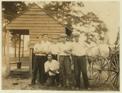 Gang of older boys working in White's Bog Brown Mills, N.J. Cranberry…, New Jersey, 1910