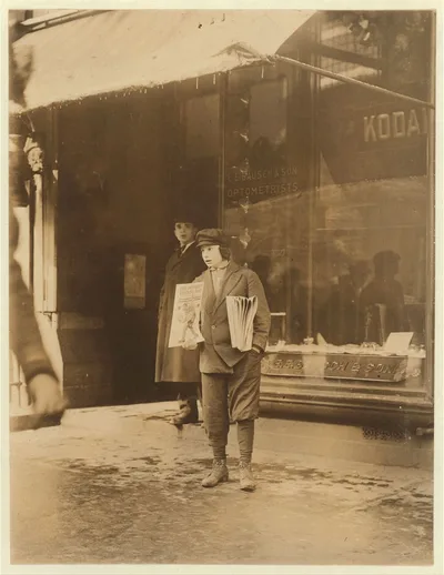 [Selling during school hours, 2 P.M.]  Location: Rochester, New York…, New York (State), 1910
