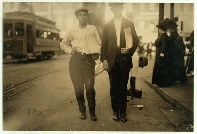 The average age of newsboys in New Orleans is very high. Many young…, Louisiana, 1913