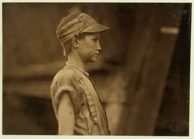 One of the young doffers in Avondale Mills.  Location: Birmingham,…, Alabama, 1910