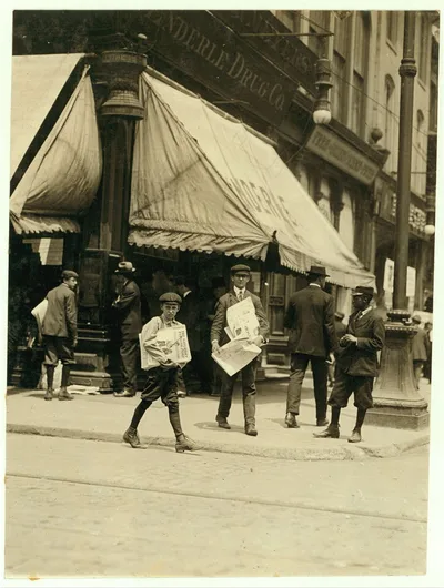 Truant selling Saturday Even[ing] Post. 10:30 A.M.  St. Louis,…, Missouri, 1910