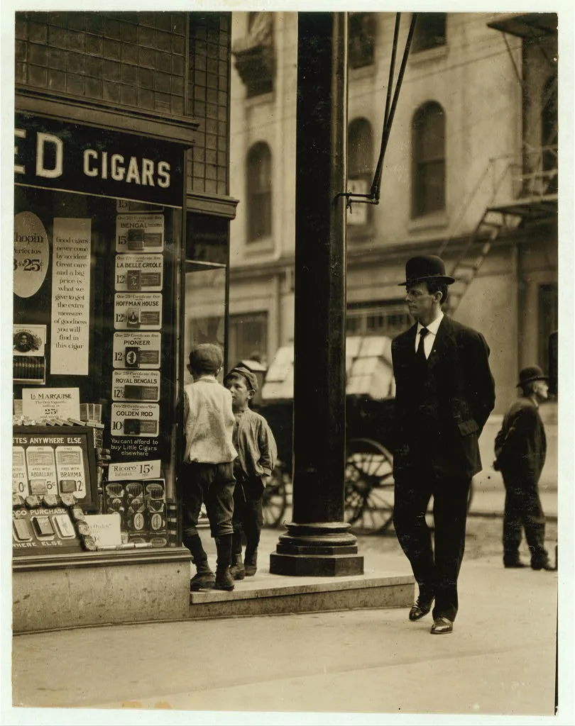 Newsboys, begging tobacco coupons. Edward F. Brown, Investigator.…, Pennsylvania, 1910