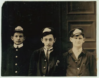 Typical A.D.T. Boys. Broadway near 40th St., N.Y.  Location: New…, New York (State), 1910