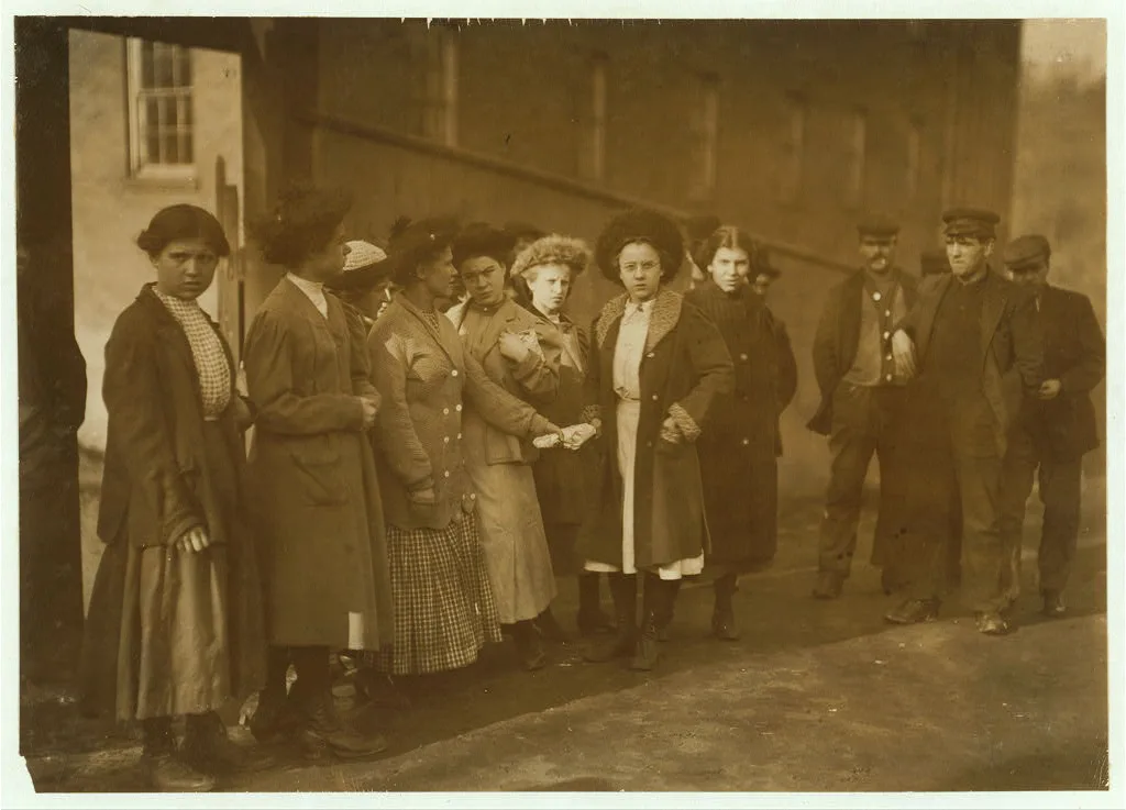 [Group of girls, adolescents. A young fellow made a very vulgar…, Massachusetts, 1911