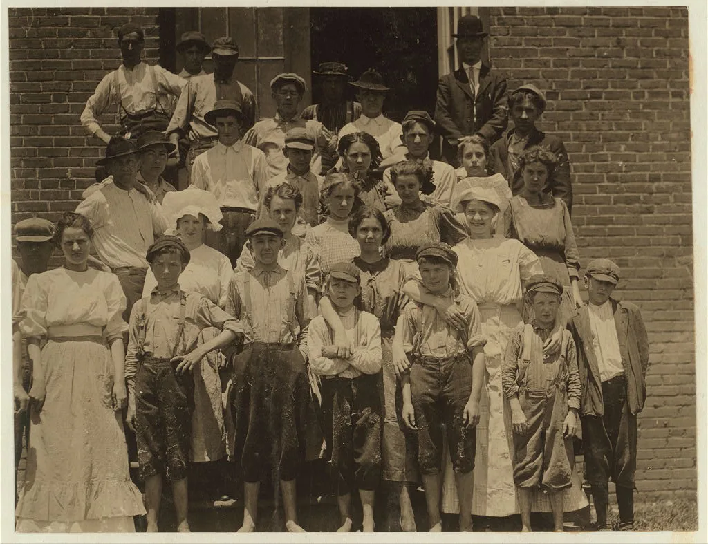 A typical group of workers in the Aragon Mill, Rock Hill,.  Location:…, South Carolina, 1912