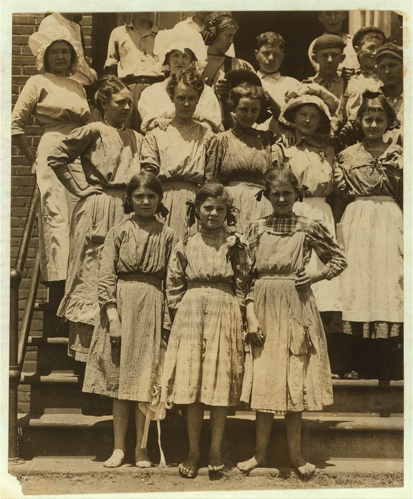 Group of girls and women working in Aragon Mill, Rock Hill, S.C. …, South Carolina, 1912