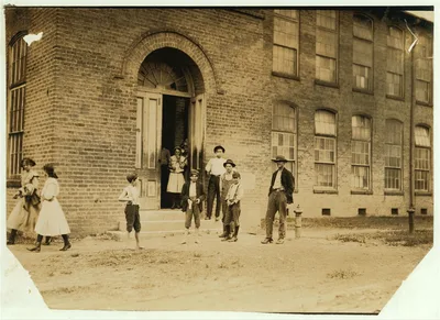 Noon hour, Delta Cotton Mills, McComb, Miss. All work. Location:…, Mississippi, 1911