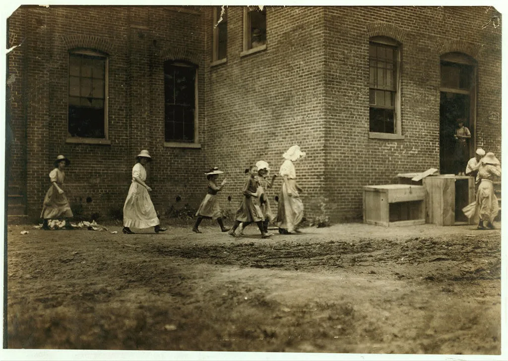 Going to dinner. See photo and label 2256. Knitting Mill. June 1911.…, Virginia