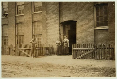Manuel Oliver, George St., is small boy to left of dry works in…, Massachusetts, 1911