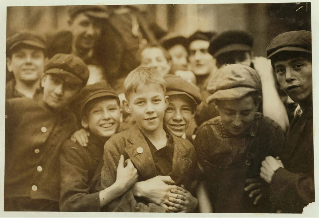 A group of mill workers. Albert Duquette on top. Eclippse [i.e.,…, Massachusetts, 1911