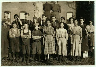[Group of workers going to work at 6:45 A.M. In Spring Village Mill.…, Massachusetts, 1911