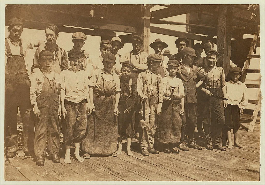 Group of cutters, all of them working, factory #2. One of them, not…, Maine, 1911