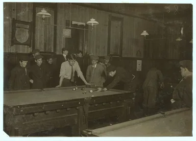 Elm Pool Room (inside): Nathan Sher, 69 Walden St. William Donovan,…, Massachusetts, 1912