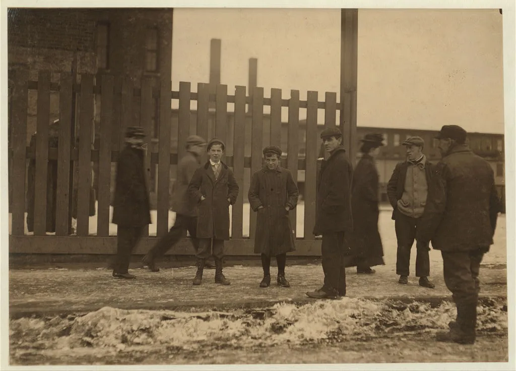 [Boy in stocking cap (taller of two) is James Ryan, 89 Austin St. Has…, Massachusetts, 1912