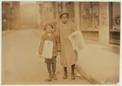 Eldridge Bernard, 11 yrs. old. Buster Smith, 6 yrs. Old. Route boys…, New Jersey, 1912