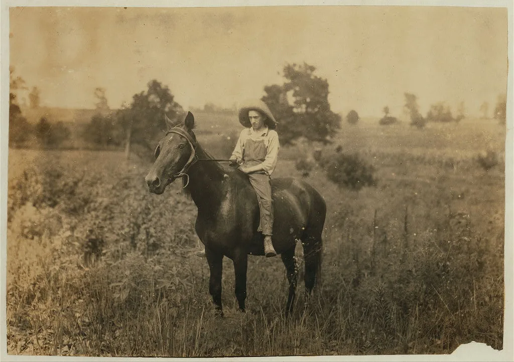Bush driving horse home. See labels 4389-4393.  Location: Clark…, Kentucky, 1916
