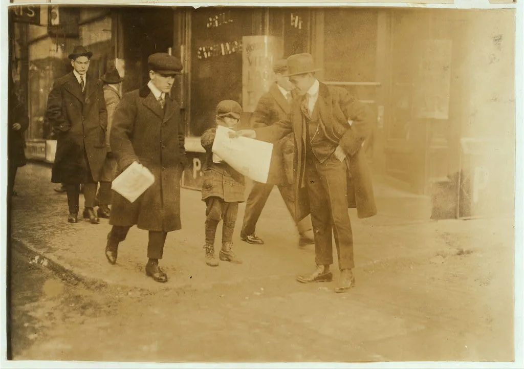 Newsie under age. Selling near Market at 5 p.m.  Location: Boston,…, Massachusetts, 1917