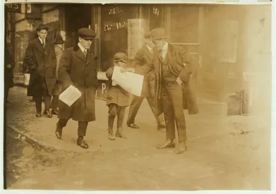 Newsie under age. Selling near Market at 5 p.m.  Location: Boston,…, Massachusetts, 1917