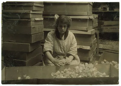 Corrinne Le May, 15 years old, bunching sweet peas at the Boston…, Massachusetts, 1917