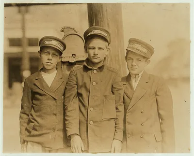 Photograph from 1913: Jacksonville, Florida, Messenger boys. (See…