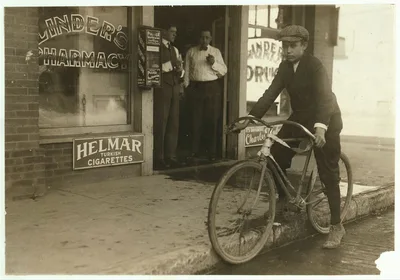 Fifteen year old delivery boy for Linders Drug Store, which is…, Texas, 1913