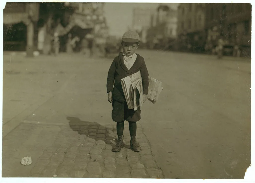A 6 year old newsie recently tried to "short change" me. See…, California, 1915