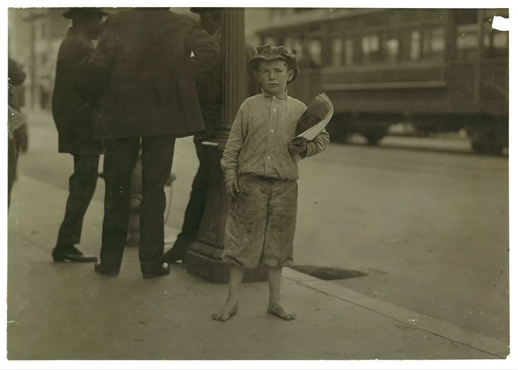 [9 year old newsie. Tough specimen of Los Angeles newsboys. See…, 1915