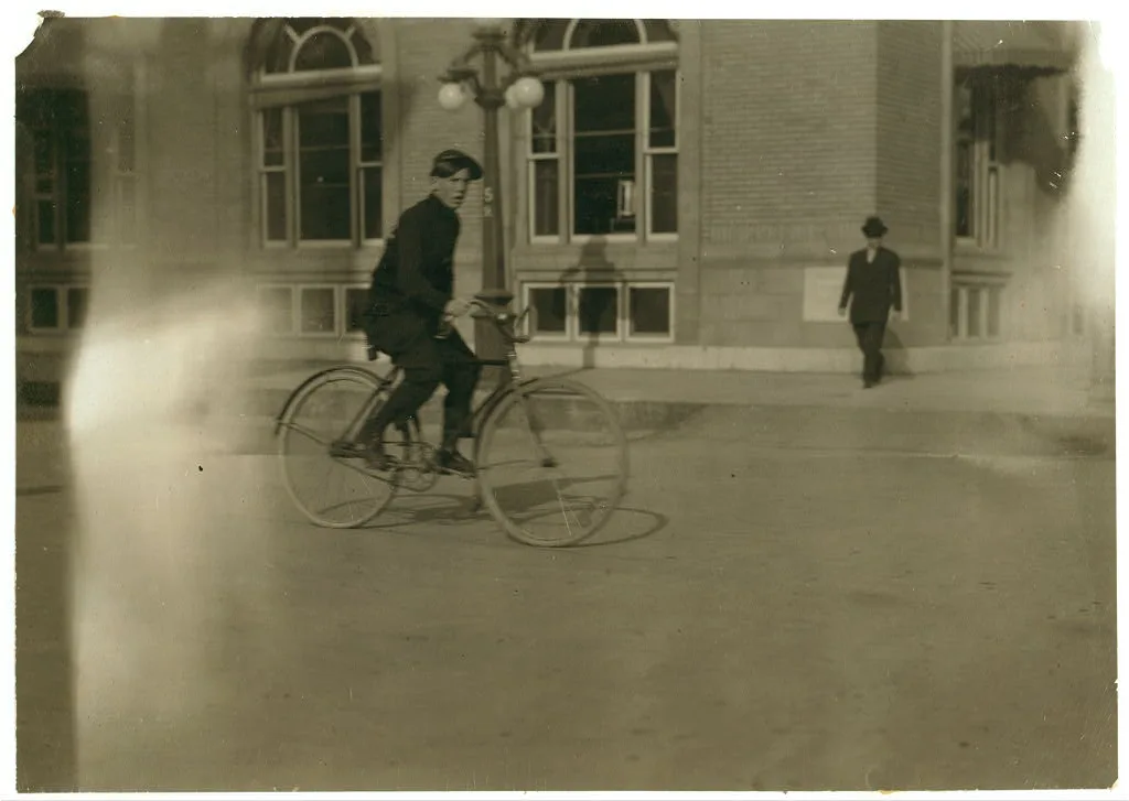 "Red Line" messenger service. See night messenger report.  Location:…, California, 1915