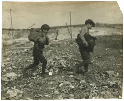 Scavengers. Pine Street Dump.  Location: Fall River, Massachusetts, 1916