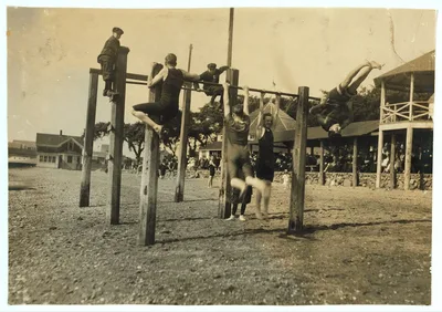 On the beach. Sandy Beach. See 4184.  Location: Fall River,…, Massachusetts, 1916