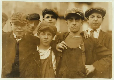 Drop-wire boys and sweepers. Granite Mill #2. Several of 14 and 15…, Massachusetts, 1916