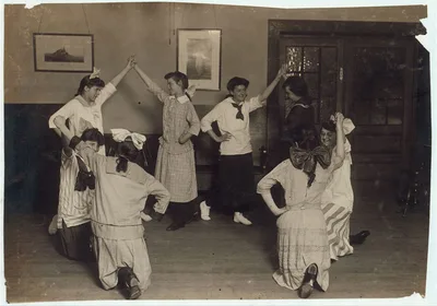 Woman's Union, Folk dancing. Working girls.  Location: Fall River,…, Massachusetts, 1916