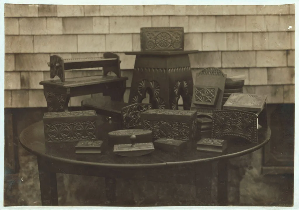 Work of wood carving. Class of working boys at King Philip…, Massachusetts, 1916