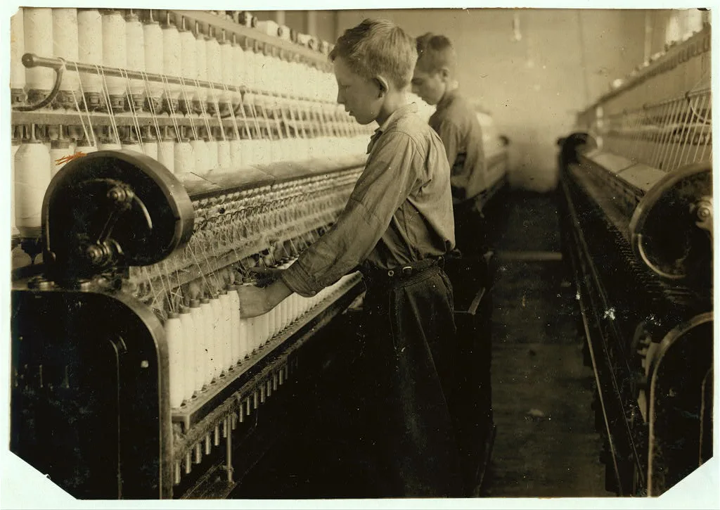 Doffers - Boss said 14 and 15 years old. Indian Orchard Cotton Mill. …, Massachusetts, 1916