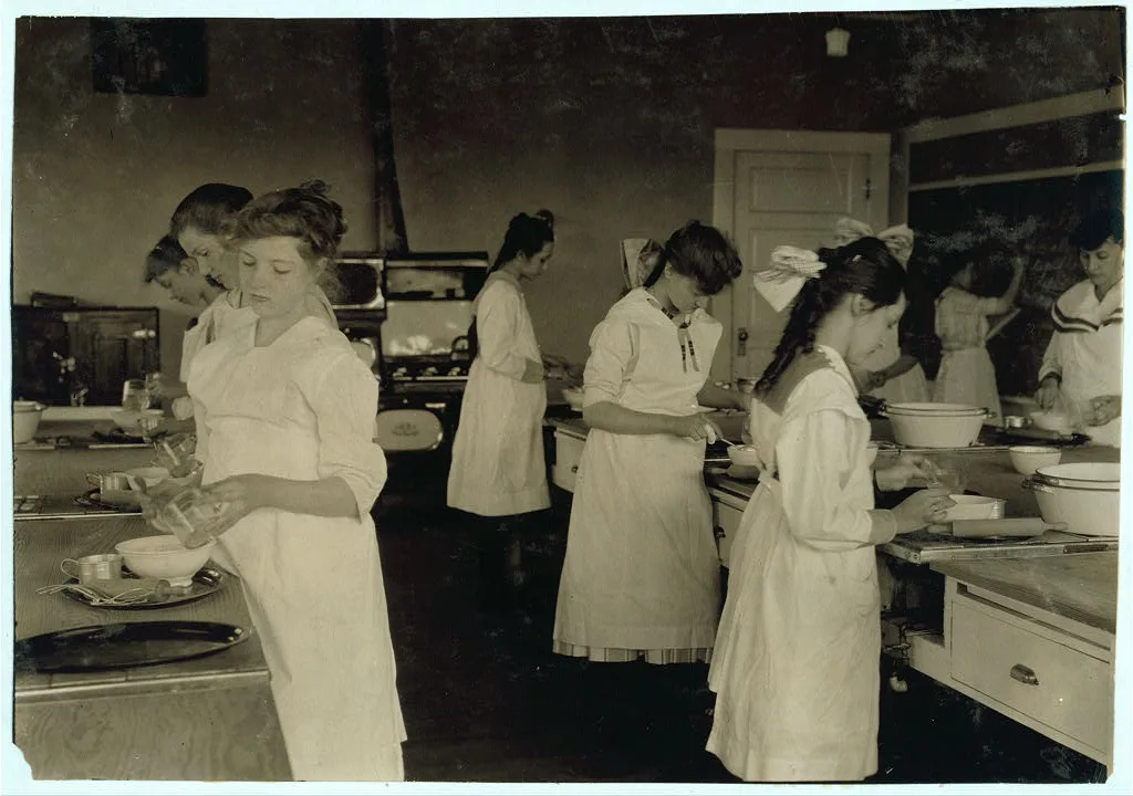 Domestic Science class in Horace Mann School. See Bliss report. …, Oklahoma, 1917